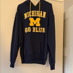 Colosseum Navy and Yellow Michigan Crewneck Sweatshirt